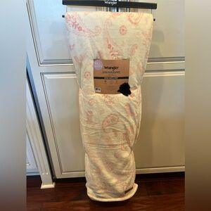 Wrangler Plush Full/Queen Blanket - White and Pink Paisley Cowboy Boots